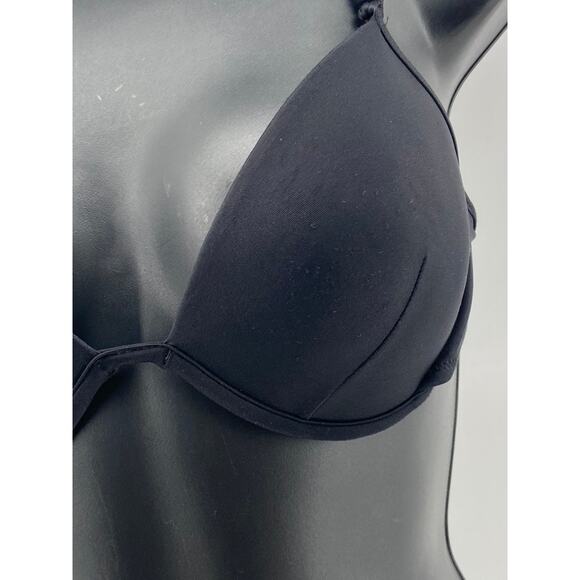 VICTORIA SECRET Women's Black Braided Crochet Knit Push-Up Bra SZ 32C - Picture 4 of 9